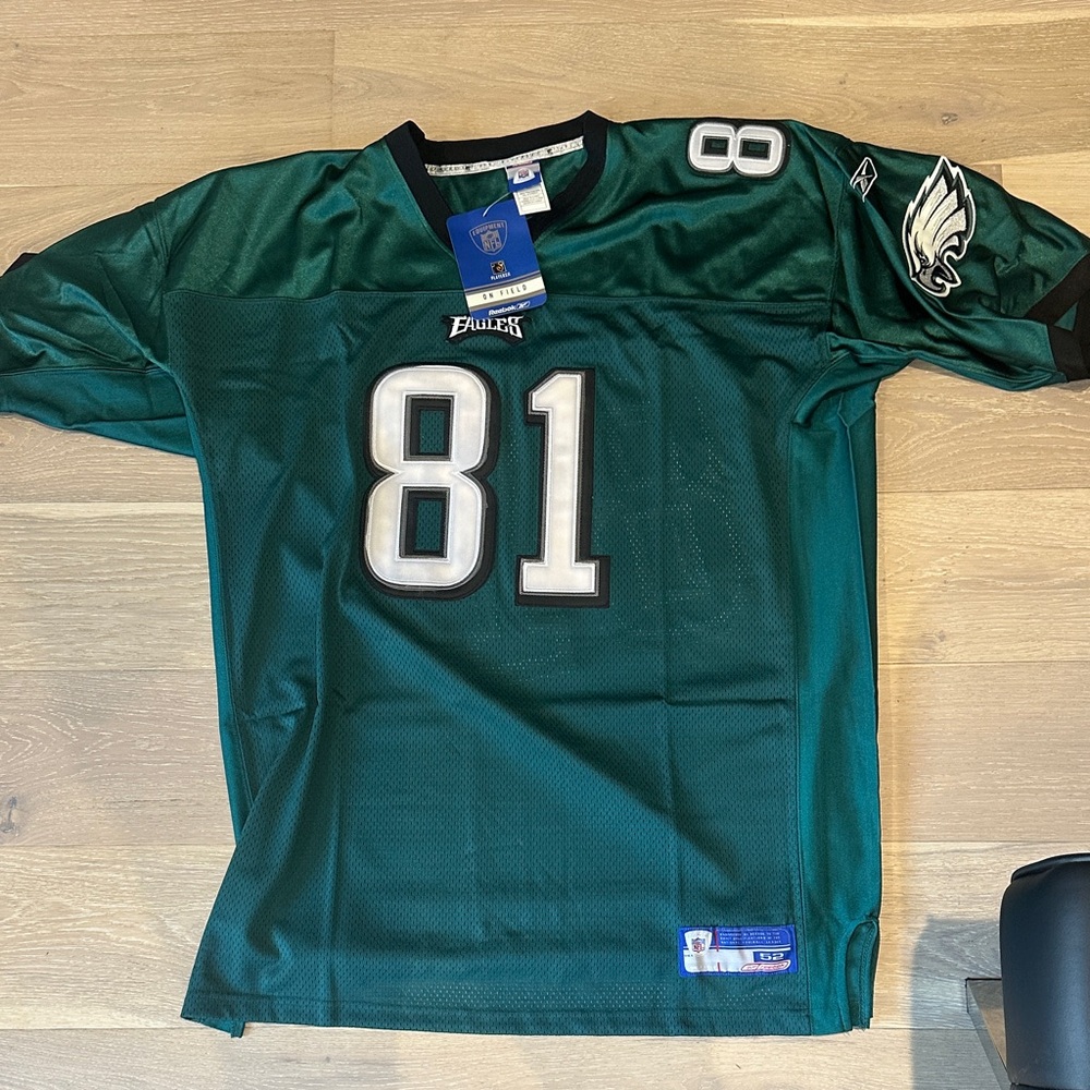 Reebok Eagles Owens Green and Black Men's Jersey